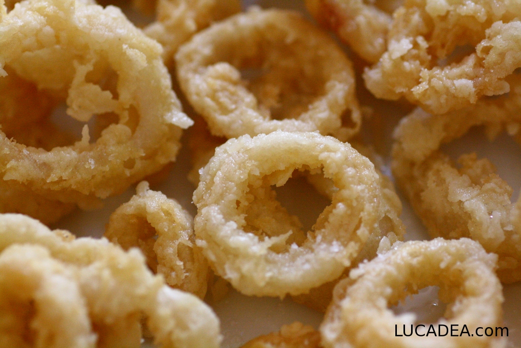 anelli di calamari fritti