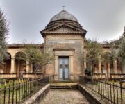 L'ingresso del cimitero di Nostra Signora del Monte a Genova