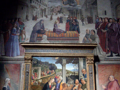 Particolari della cappella Sassetti in Santa Trinità a Firenze
