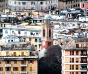 Il campanile della chiesa di Santa Margherita di Marassi a Genova
