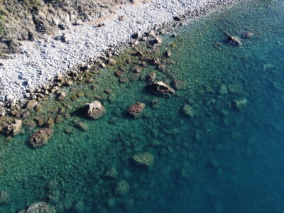 La spiaggia di Renà ripresa dal drone