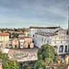 La piazza del Duomo di Lucca vista dall'alto
