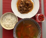 Ricetta Vietnamita: ventriglio di pollo, satay e zuppa agrodolce